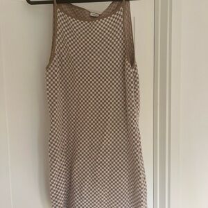 Abercrombie & Fitch Tan Checkered Dress XL